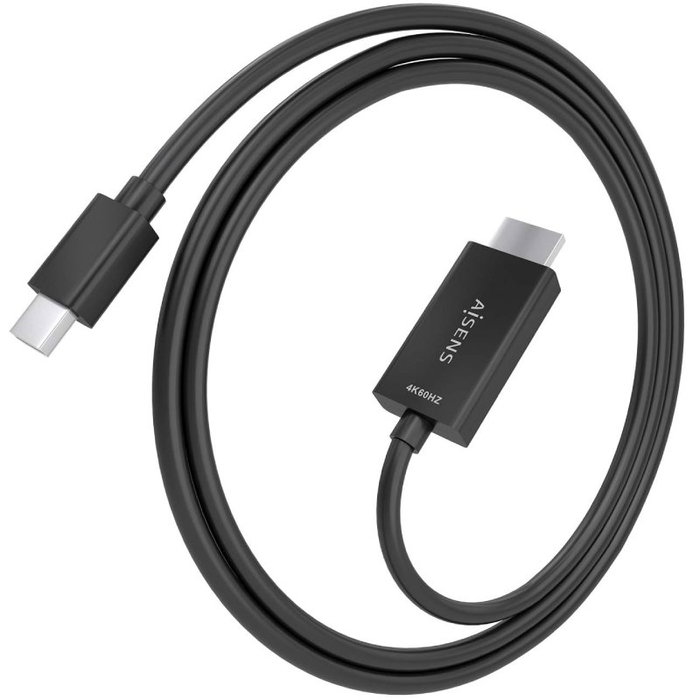 Aisens Cable Conversor Mini DisplayPort a HDMI 4K@60Hz, 1.5m, Negro